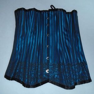 Corset size 24 Polyester and Cotton Black And Blue
